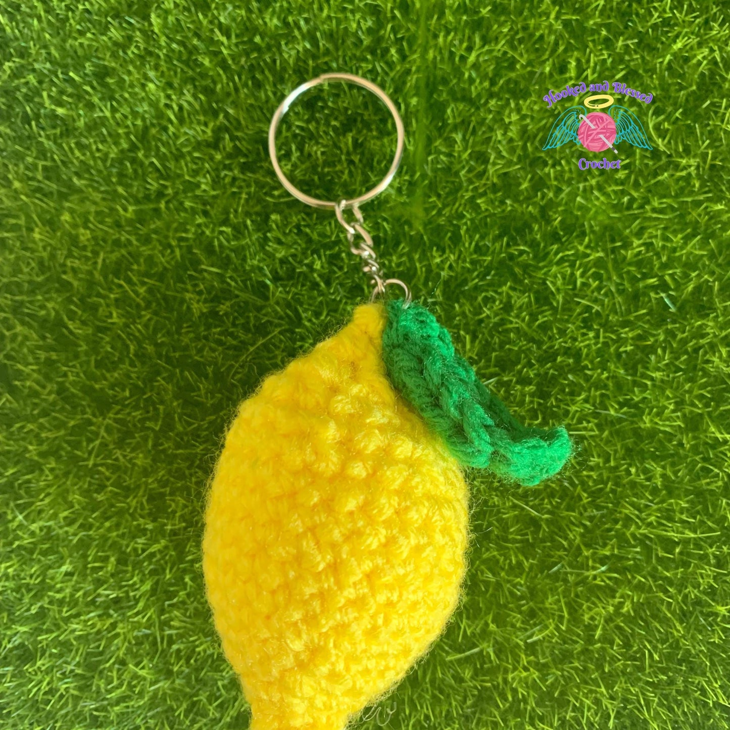 Handmade Crochet Lemon Keychain | Fun Gift, Party Favors, or Accessories | Customizable