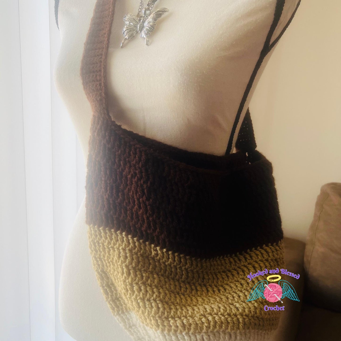 Handmade Crochet Market Bag – Shoulder or Crossbody Style | Custom Colors Available | Functional, Fashionable & Eco-Friendly