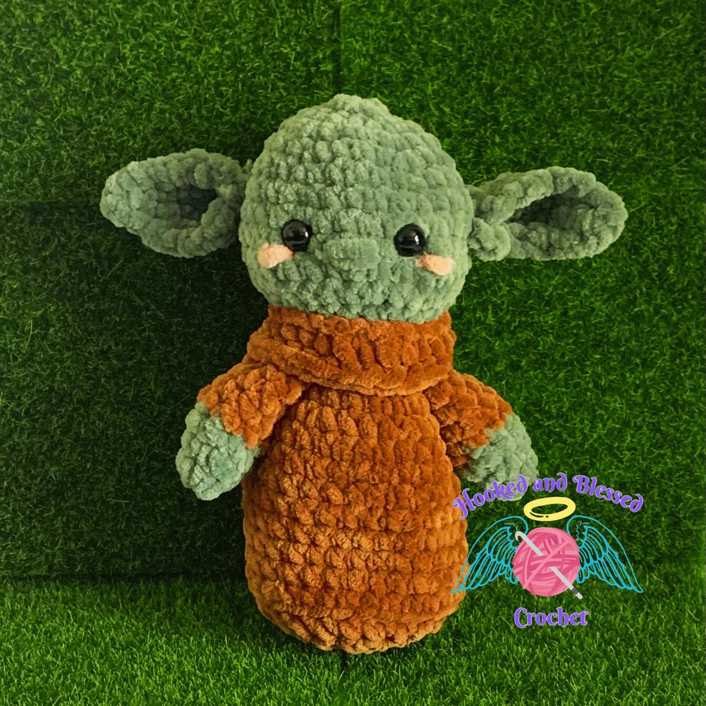 Handmade Crochet Yoda-Inspired Plush Toy β Soft & Customizable