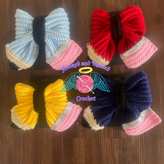 Crochet Pencil Hair Bow Clip | Back to School Hair Accessory | Teacher Gift | Handmade Bow with Alligator Clip | Custom Colors Available