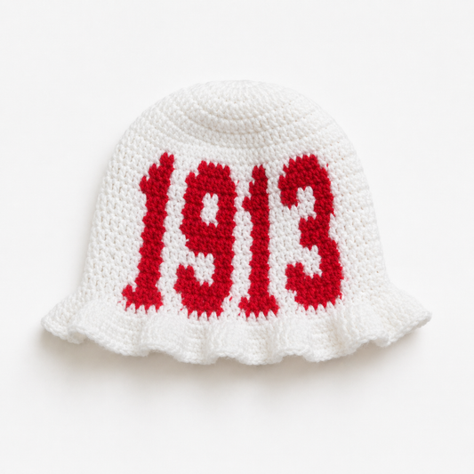 1913 Delta Sigma Theta Crochet Ruffle Hat | Elegant & Comfortable Sorority Accessory