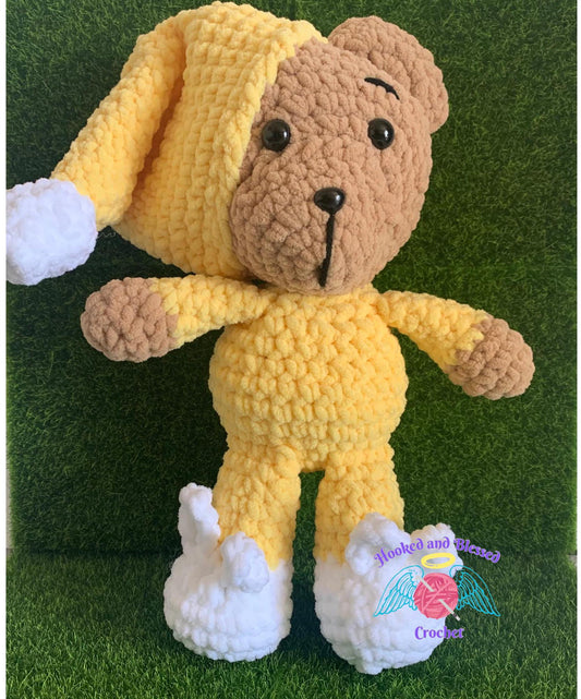 Crochet Amigurumi Teddy Bear in PJs – Customizable, Soft & Cuddly