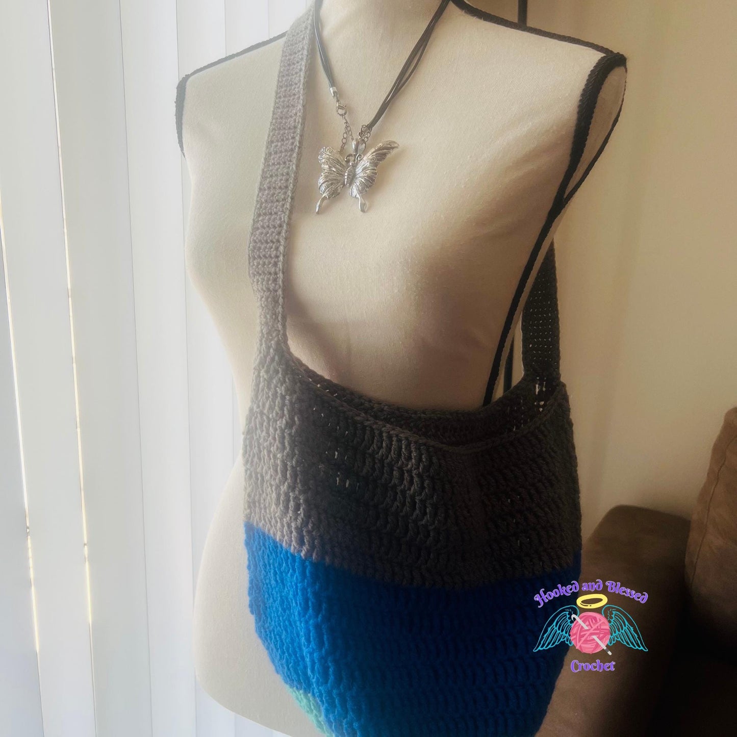 Handmade Crochet Market Bag – Shoulder or Crossbody Style | Custom Colors Available | Functional, Fashionable & Eco-Friendly