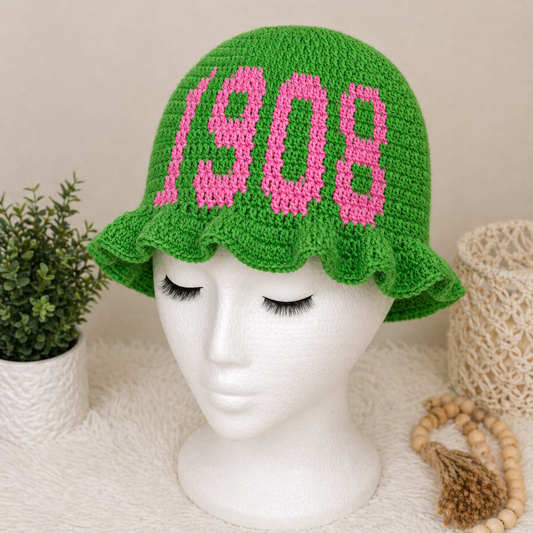 1908 Alpha Kappa Alpha Crochet Ruffle Hat