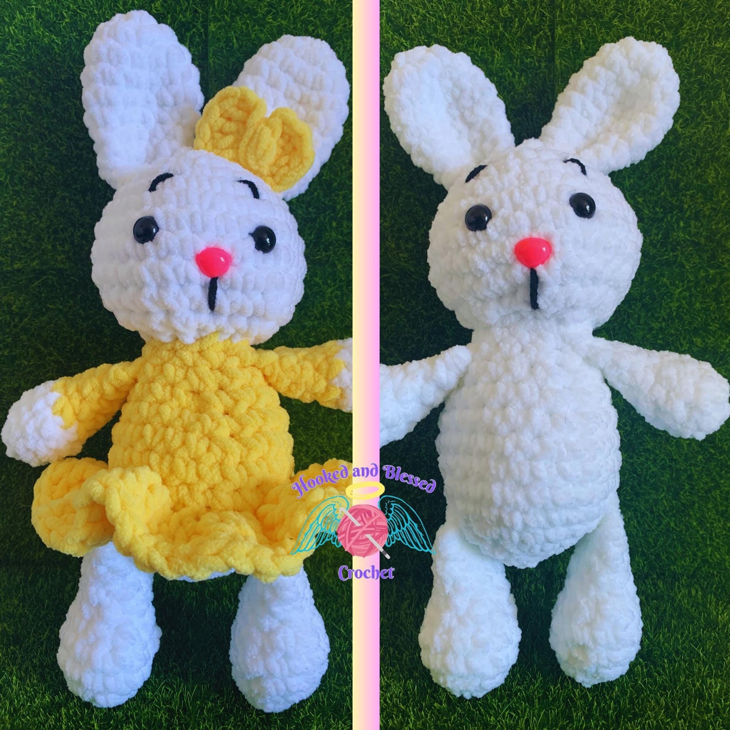 Handmade Crochet Amigurumi Bunny – Customizable Colors, Soft & Cuddly