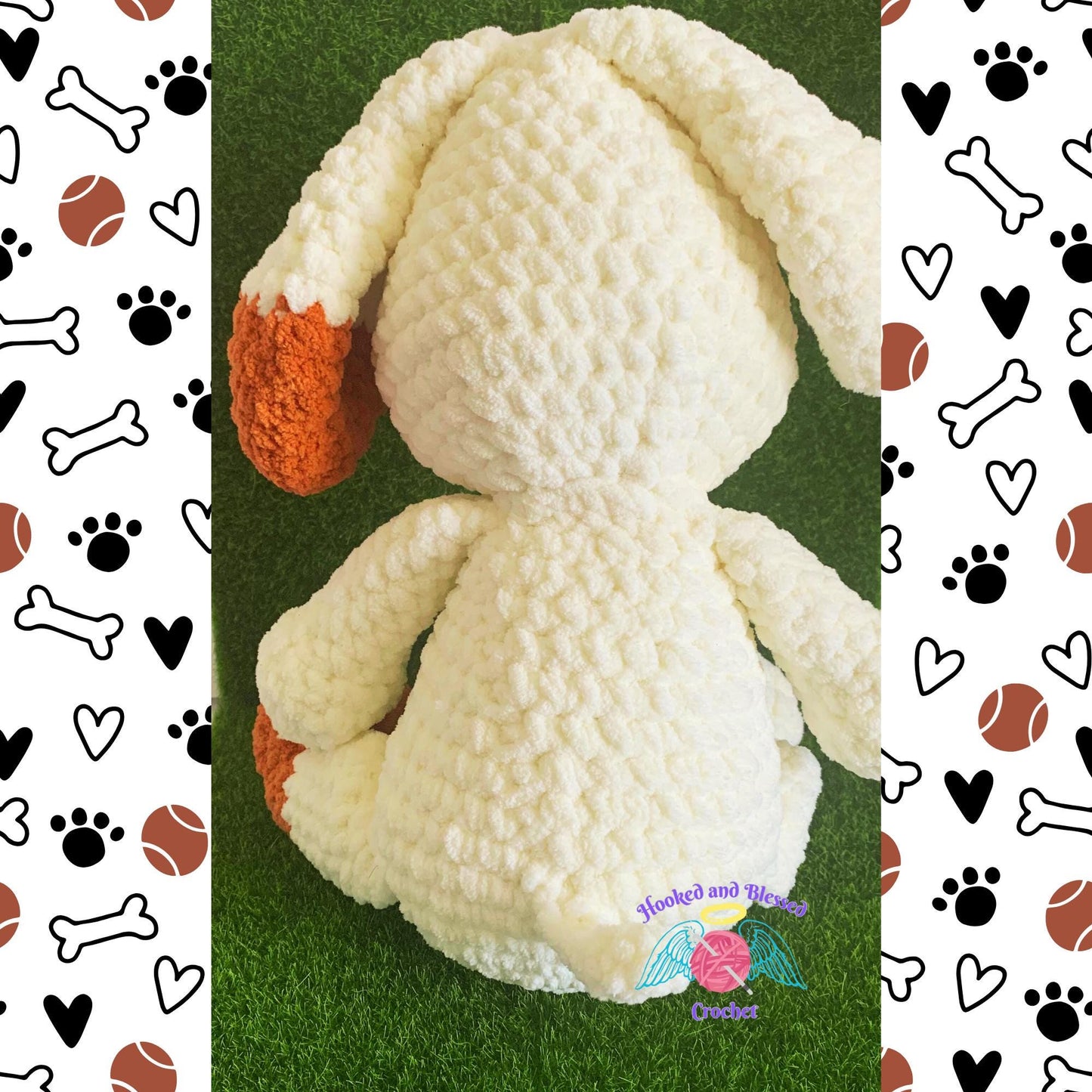 Handmade Crochet Amigurumi Two-Tone Puppy Dog – Soft & Customizable Plush Toy