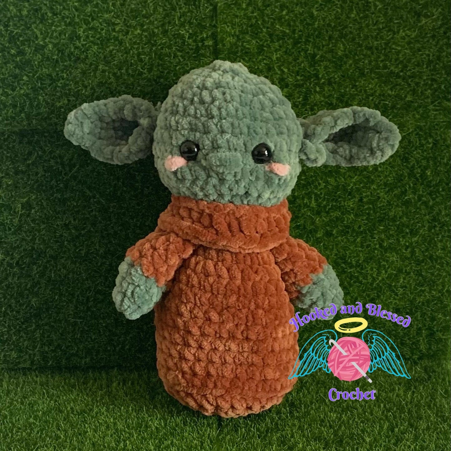 Handmade Crochet Yoda-Inspired Plush Toy – Soft & Customizable