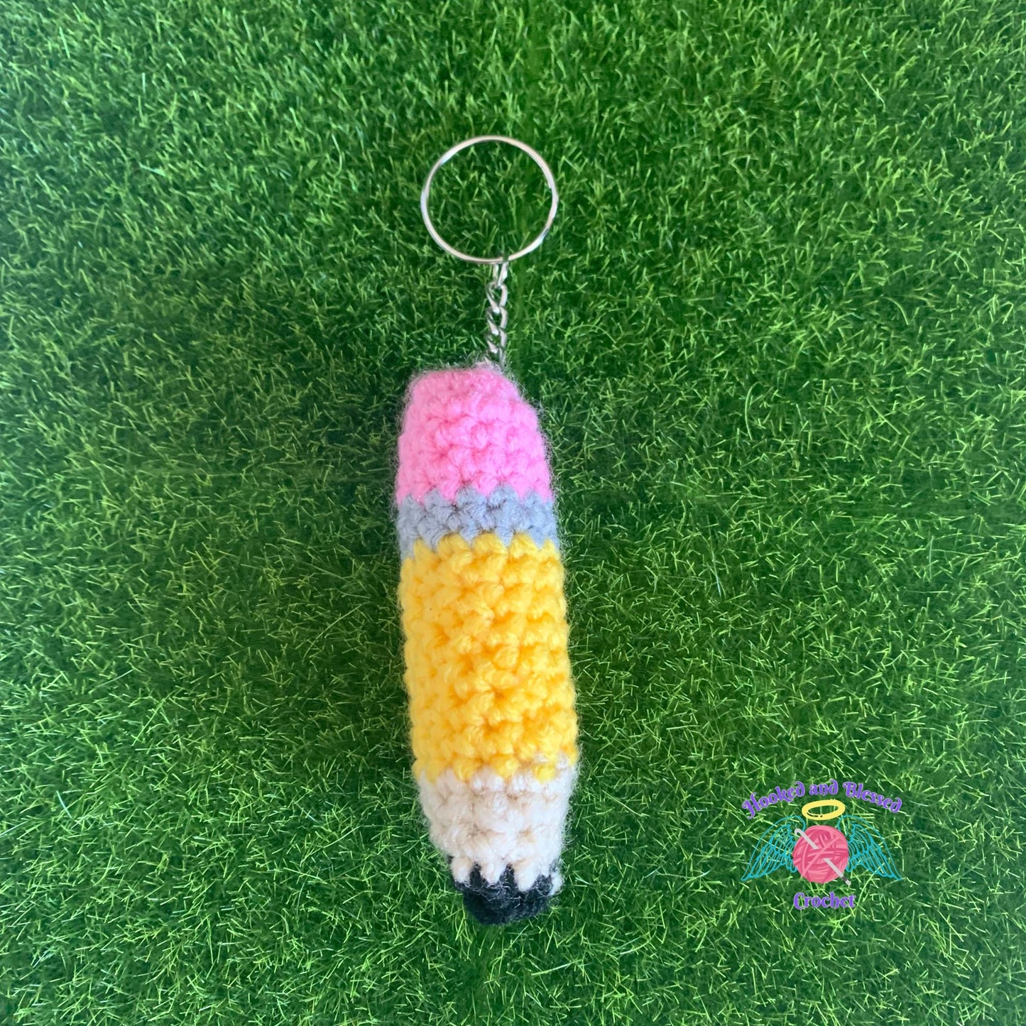 Handmade Crochet Pencil Keychain | Customizable Colors | Perfect for Teacher Appreciation, Party Favors, or Gifts