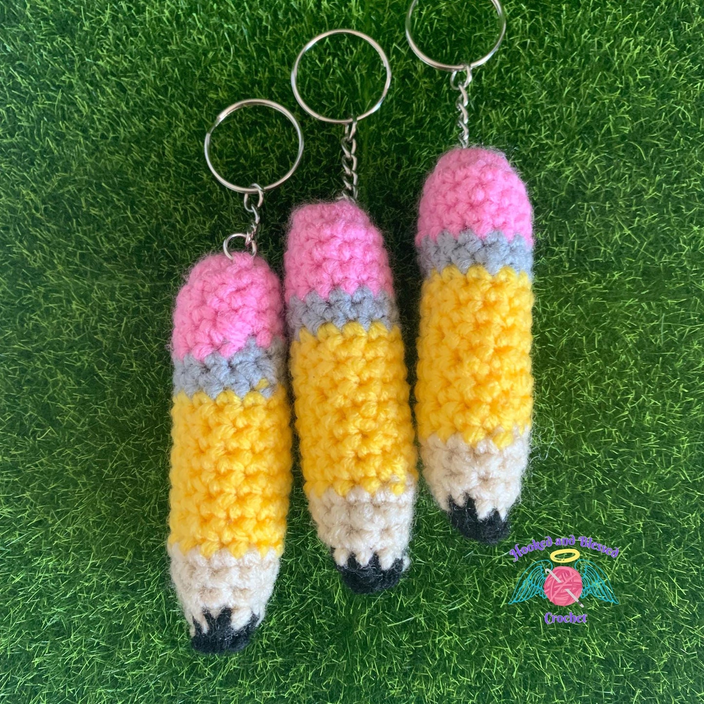 Handmade Crochet Pencil Keychain | Customizable Colors | Perfect for Teacher Appreciation, Party Favors, or Gifts